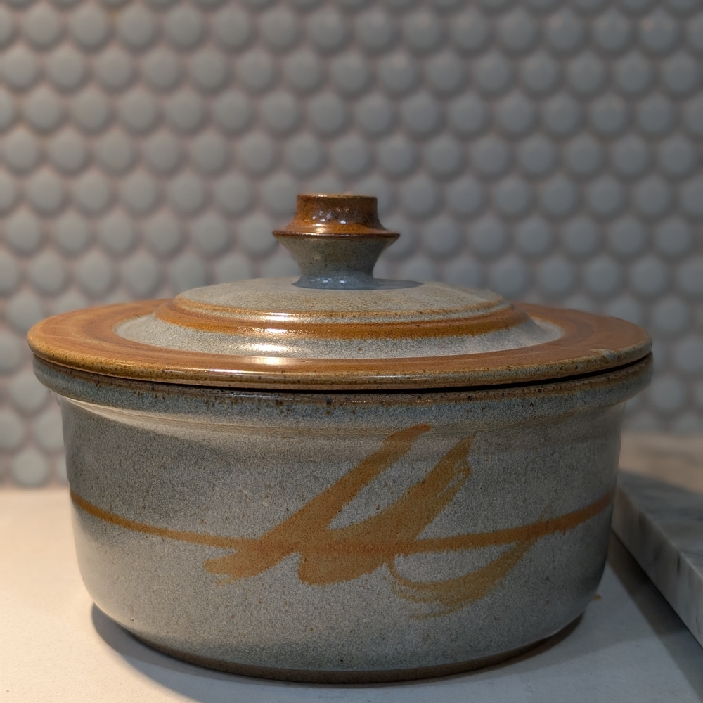 Vintage Studio Stoneware Lidded Casserole Dish